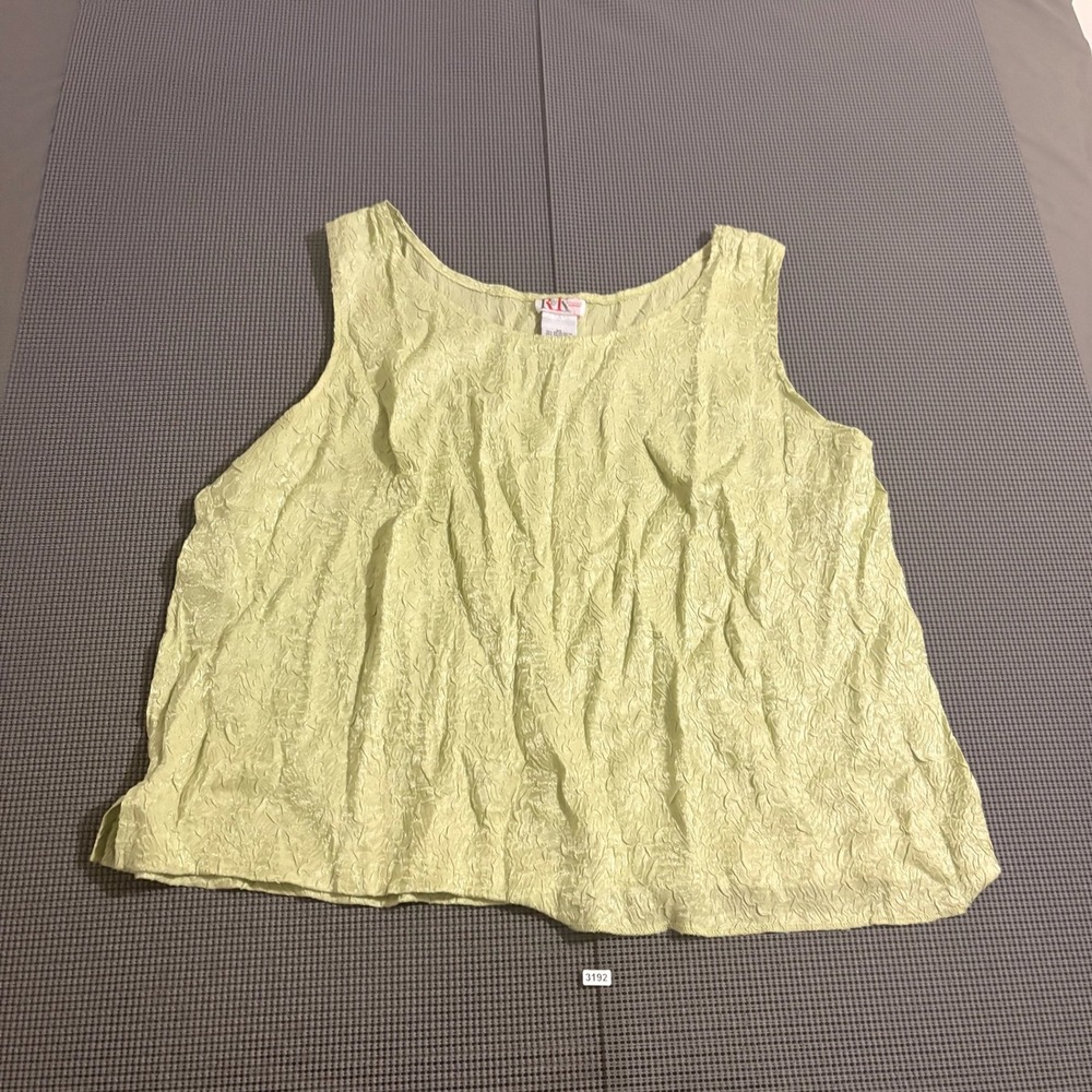 R&K Originals Woman Green Textured Sleeveless Tank Top Size 28